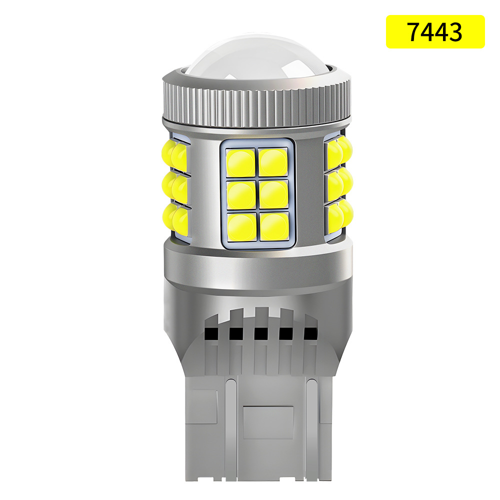 lámpara de automóvil LED de alto brillo luces de dirección luces de marcha atrás 1156-33SMD - 3030 chip convexo con lente luz de freno