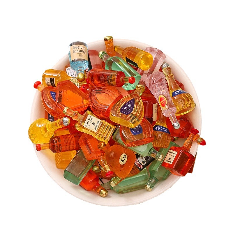 mini beverage bottle miniature small wine bottle resin accessories diy food play convenience store color material night light accessories