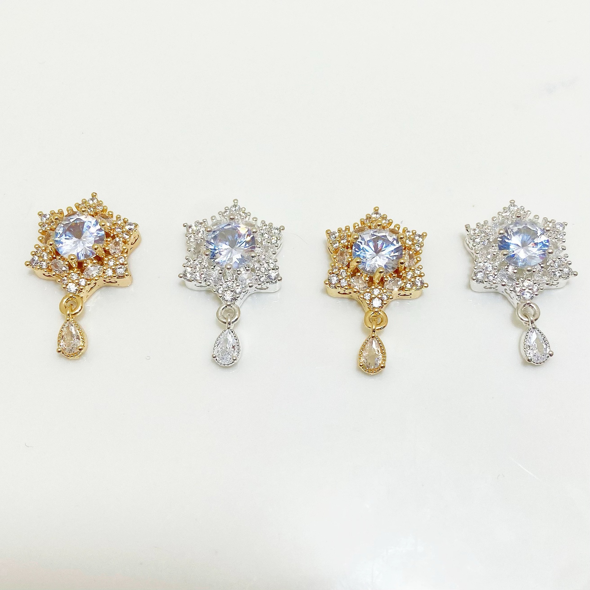 14K Gold-Plated Color-Preserving Crystal DIY Accessories Egg-Shaped Star Moon Magic Box Spacer Beads Bracelet Jewelry Accessories