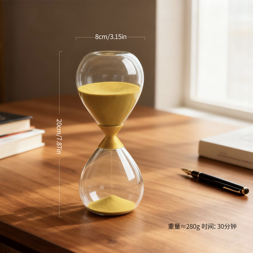 Nórdico hogar oro vidrio reloj de arena temporizador 15 30 minutos adornos creativos estilo moderno adornos de moda