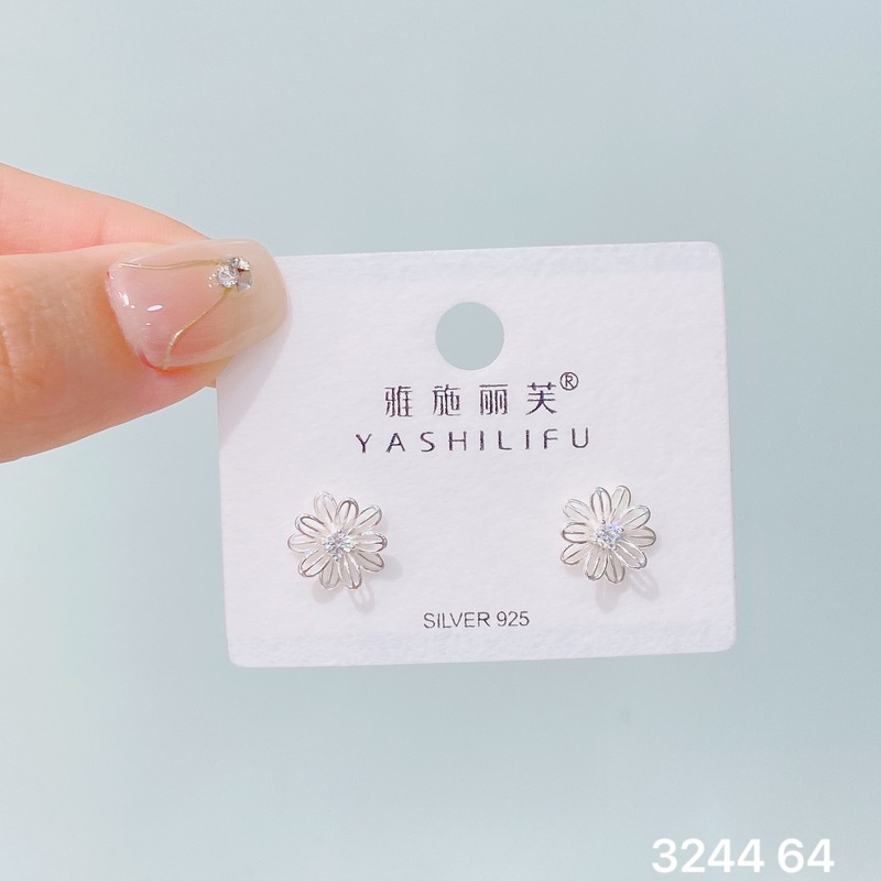 Yashilifu s925 スターリングシルバー新しい絶妙な小さなジルコン光沢のあるイヤリングシンプルで多用途の女性のイヤリング|undefined