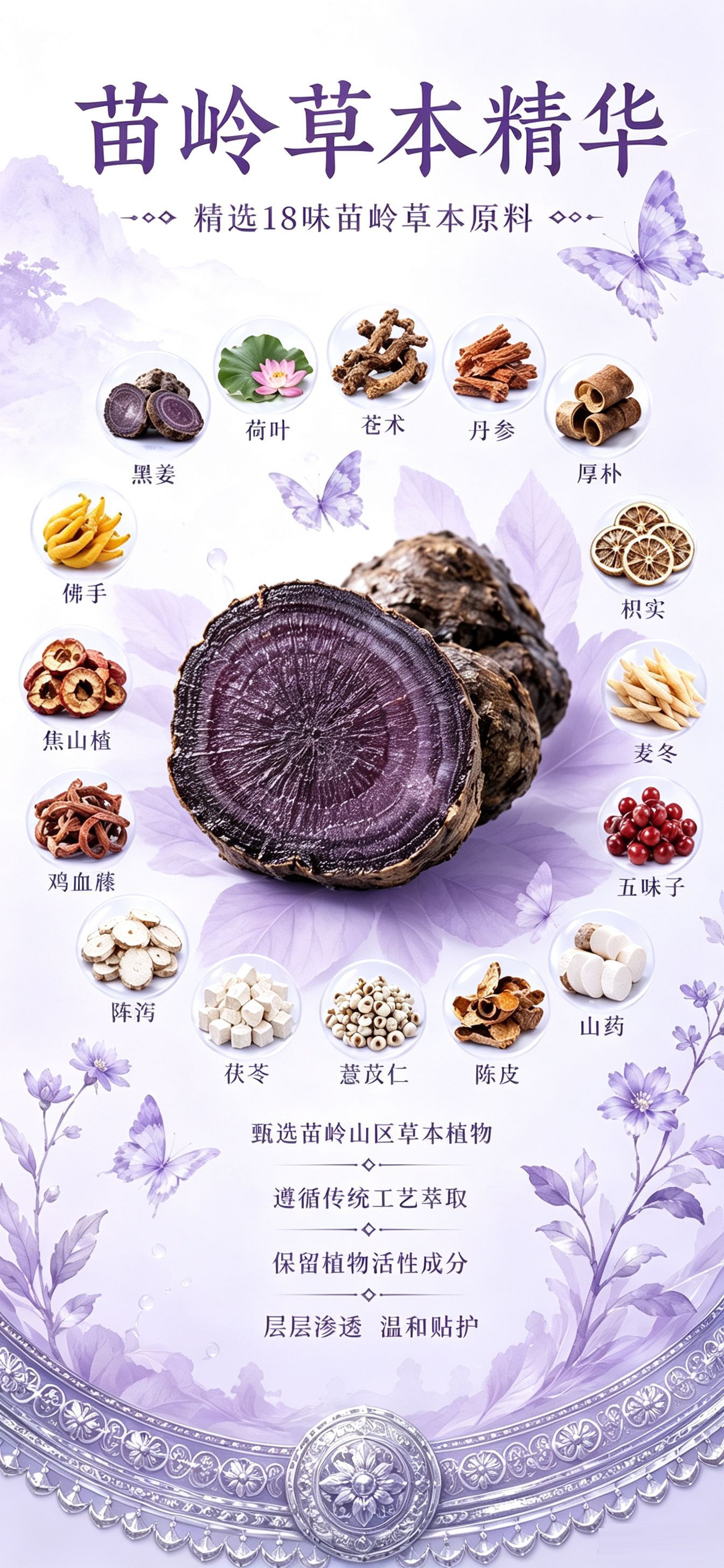 Miaoling Black Ginger Butterfly Moxa Patch Herbal Abdominal Warming Sticker with Moxa Wool Balls 3 Patches per Box key features