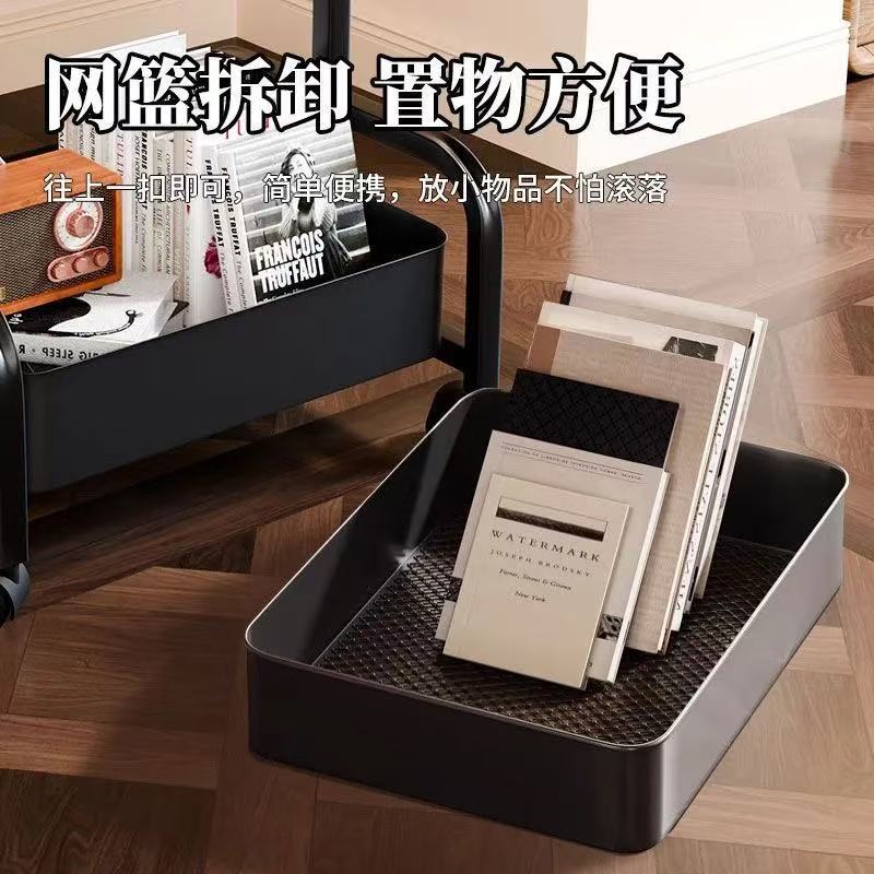 可移动双层茶几小推车边几客厅沙发收纳带轮茶桌卧室置物架小桌子|undefined