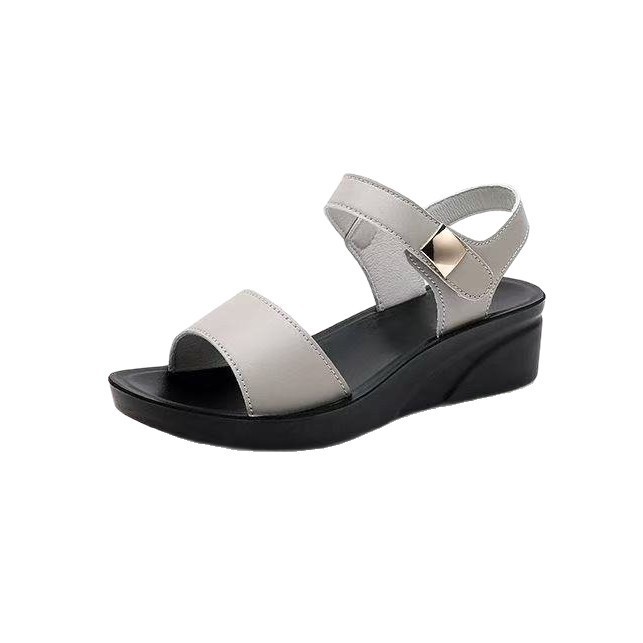 Hermosas sandalias para mujeres verano 06 nuevo muffin de fondo grueso sandalias de talón hebilla de moda zapatos de playa de mujer romana