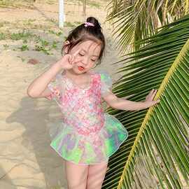 女童泳衣夏装2026新款童装洋气女宝连体游泳衣儿童温泉小女孩泳装