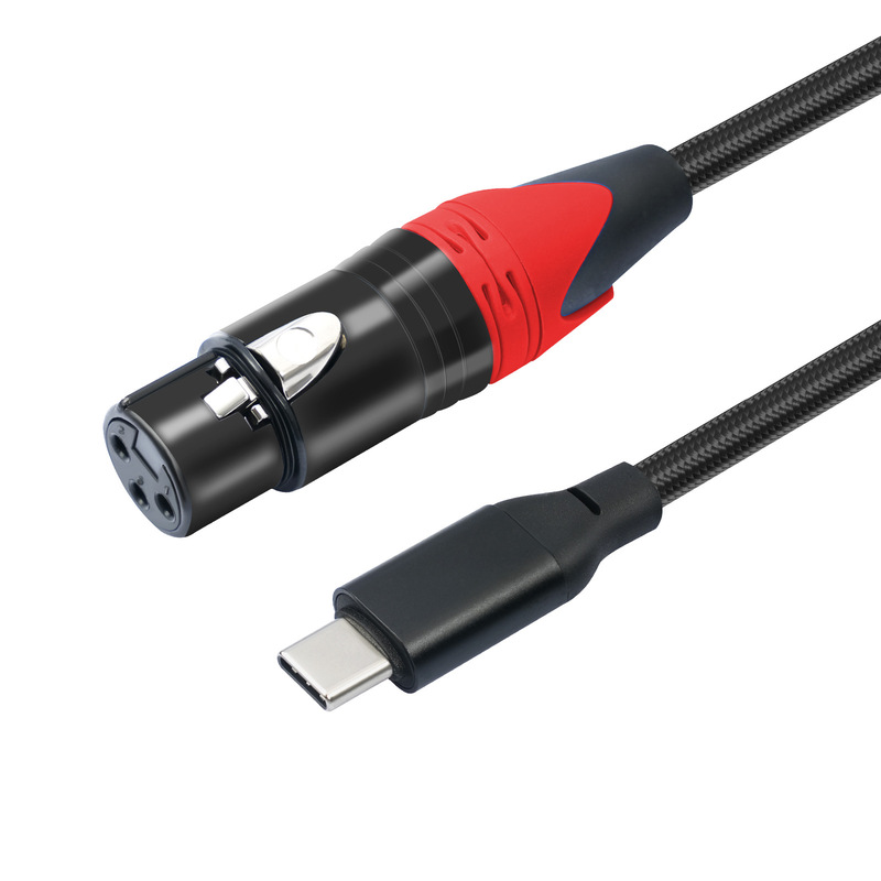 Cross-border hot-selling built-in chip USB TYPE-C to Canon mother XLR connection mobile phone microphone recording cable