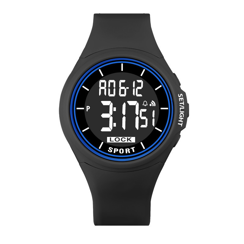 2023 nuevo LED digital movimiento único hombres y mujeres moda creativa luz azul al aire libre impermeable hombres y mujeres reloj electrónico