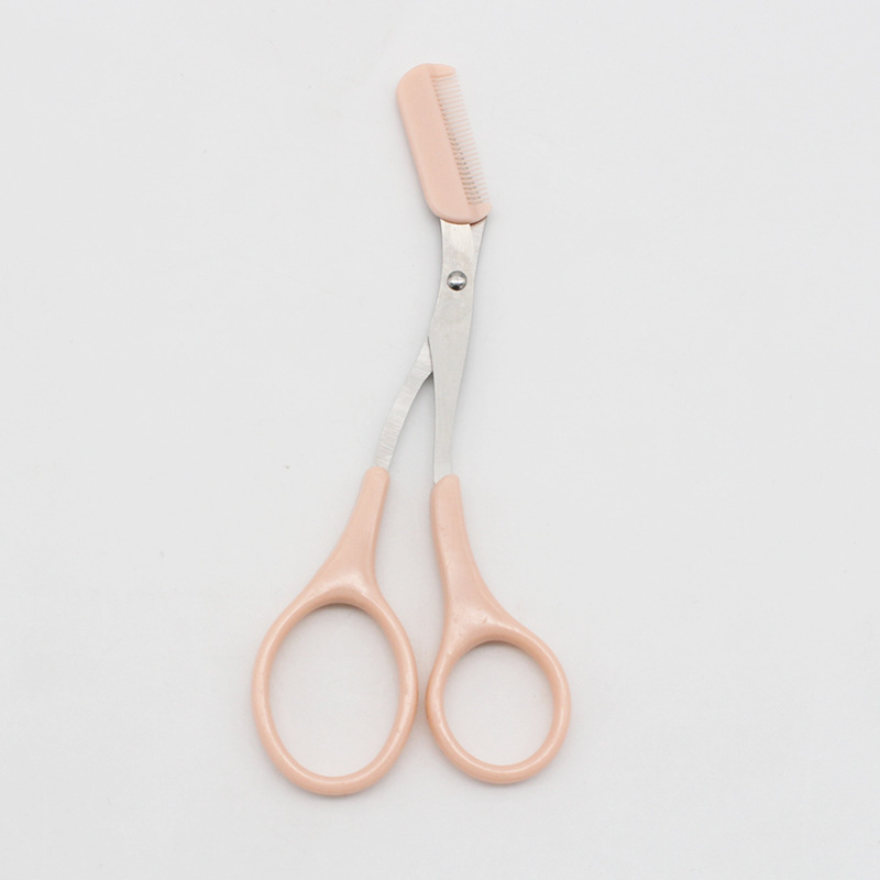 En stock suministro de ceja que forma el cuchillo con el peine curvo luna ceja que forma el cuchillo tamaño pequeño ceja que raspa el cuchillo macro femenina con la protección neta para el corte de la ceja de los principiantes