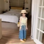 镂空女童印花一套阔腿裤
