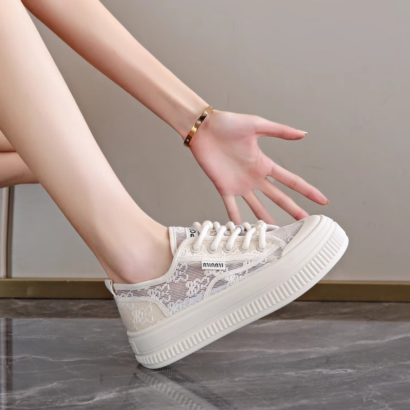 Zapatos de mujer de verano ventilados zapatos de malla de moda 2025 zapatos de pescador zapatos de suela gruesa zapatos delgados zapatos de mujer