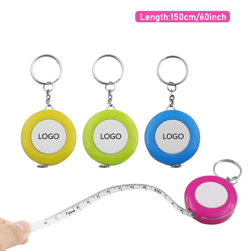 糖果色钥匙扣卷尺1.5米便携式量衣尺 小皮尺量三围尺 广告宣传
