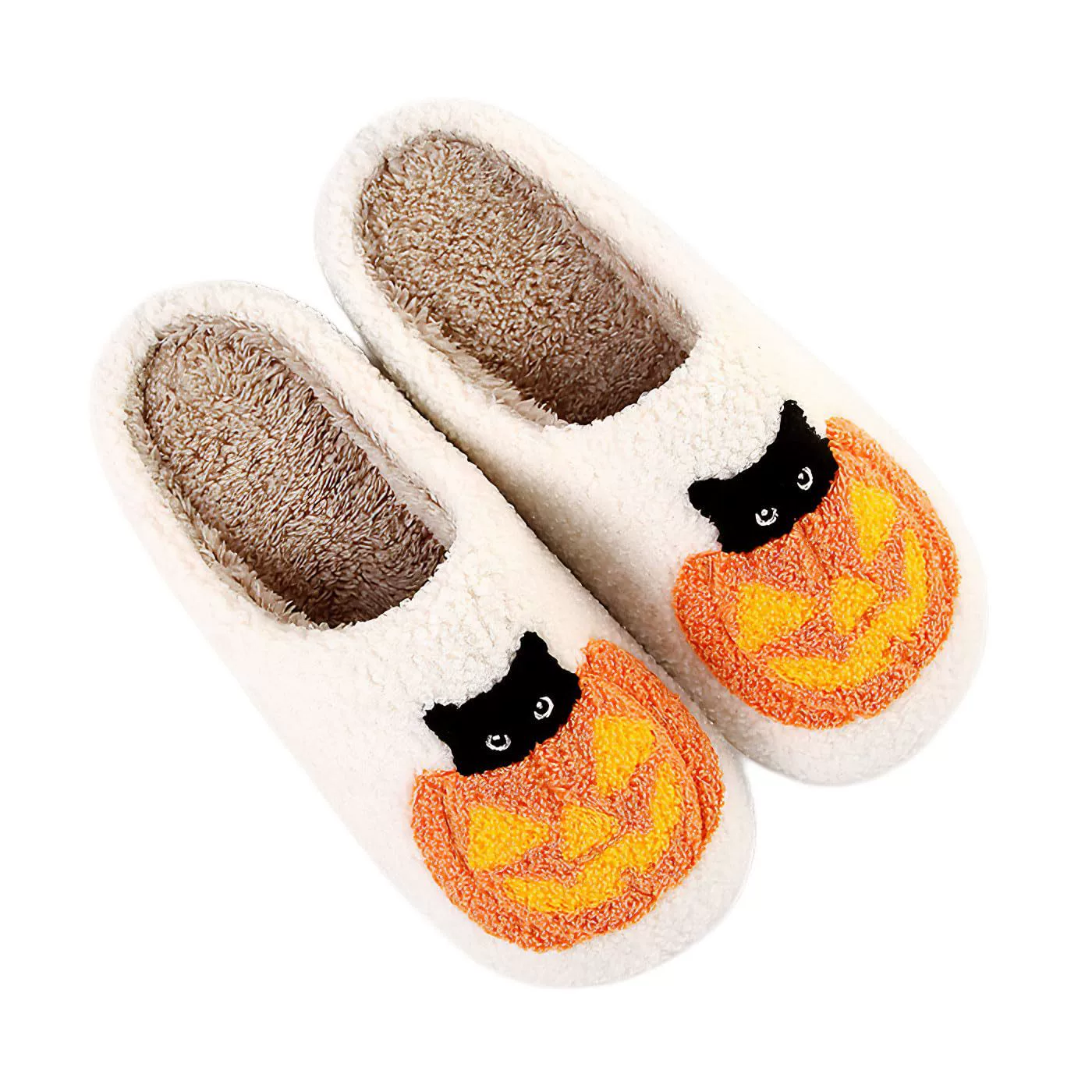 Домашние тапочки на заказ, мужские тапочки, зимние тапочки, женские хлопковые тапочки на Хэллоуин, парные тапочки на толстой подошве с мехом