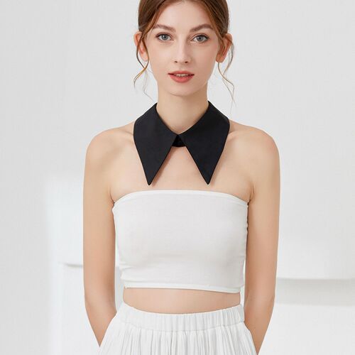 Black Pointed Collar Ladies Universal Collar Spring and Autumn Multi-functional Decorative Collar for Dress Shirts