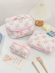 Синяя косметичка Bag с бантами, сумка для путешествий через плечо, ручная органайзер-сумка