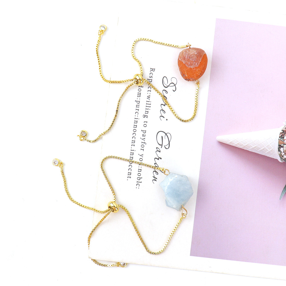 Simple Style Irregular natural stone Copper Bracelets 1 Piece