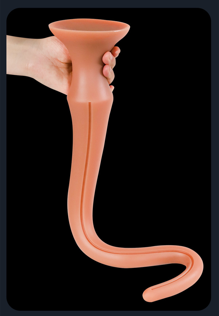 Special-Shaped Liquid Silicone Anal Bead Plug, Extra-Long Adult Anal Toy, Gold — detail image 11