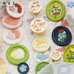 羽墨文原創火漆黃銅印章春日玫瑰予你系列密封蠟裝飾印章