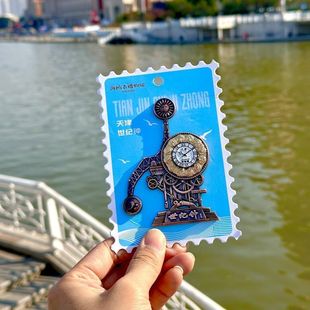 Seagull Rotatable Century Bell Commemorative Collectible Refrigerator Magnet Creative Travel Tianjin Gift Cultural and Creative