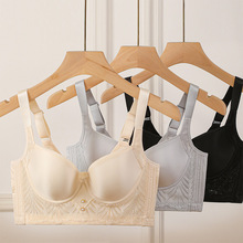 小胸聚拢文胸显大收副乳防下垂厚胸罩塑形调整型内衣女无痕软钢圈