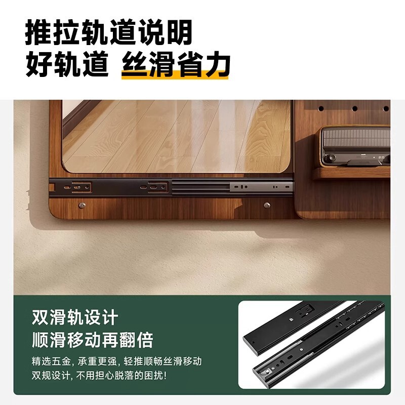实木洞洞板穿衣镜玄关一体可关闭的全身镜推拉试中古风家用衣镜子|undefined