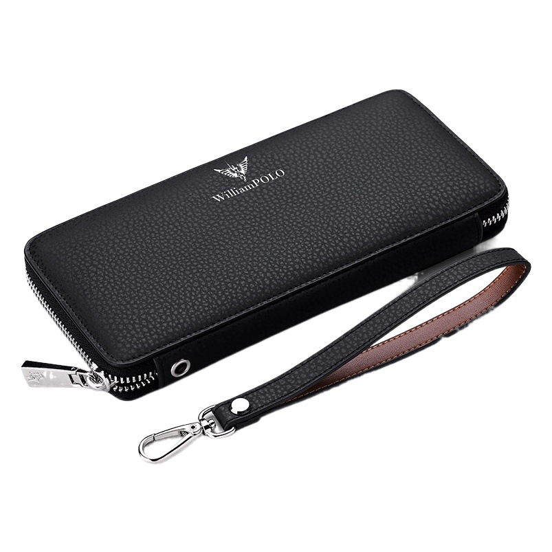 King Paul Men's Wallet Long Cowhide Wallet Pure Leather Multi-Card Holder All-Match Wallet Genuine Leather Clutch Retail