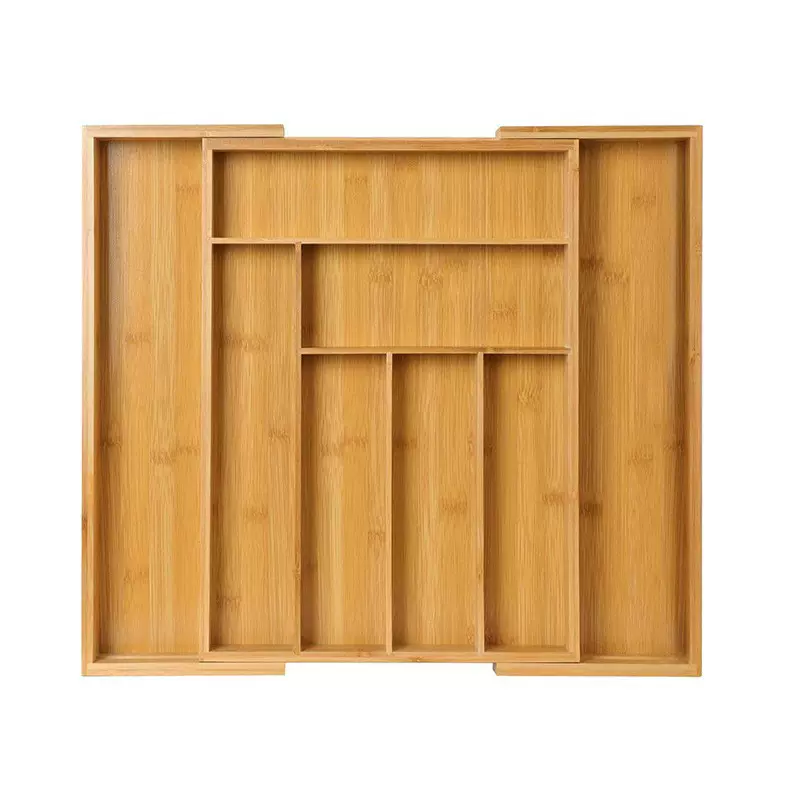 竹制抽屉收纳封隔盒竹盒抽屉伸缩刀具餐具盒子竹制收纳盒厂家直销