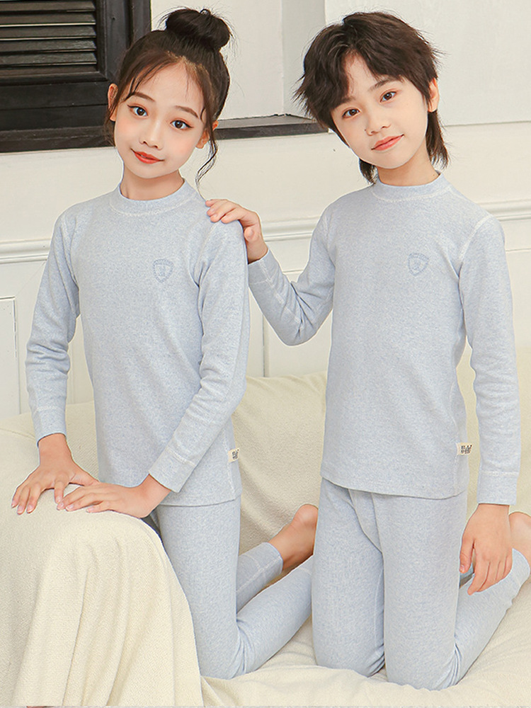 Children's cotton fleece thermal underwear for men and women