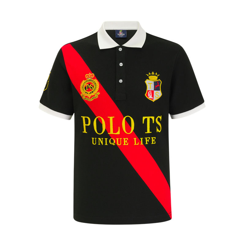 Polo deportivo nuevo de estilo británico para hombre, manga corta, casual transfronterizo, costuras diagonales, bloques de color, algodón, talla grande, golf.