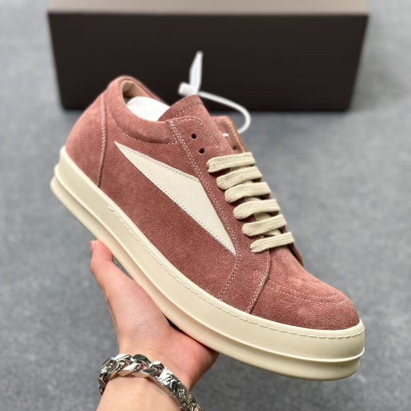 Rick Owens Drkshdw Owens Low-Top Leather Fashion Sneakers, Cowhide Comfortable Sports Shoes Rick Owens Drkshdw Owens Low-Top Leather Fashion Sneakers, Cowhide Comfortable Sports Shoes