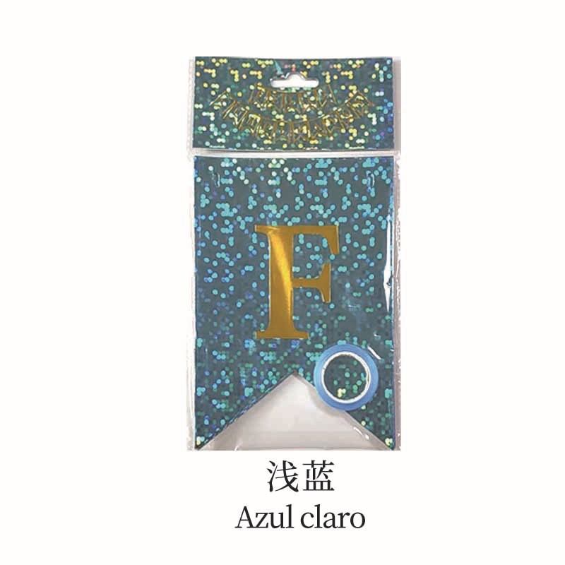 Bandera de tiro láser en idioma occidental azul claro