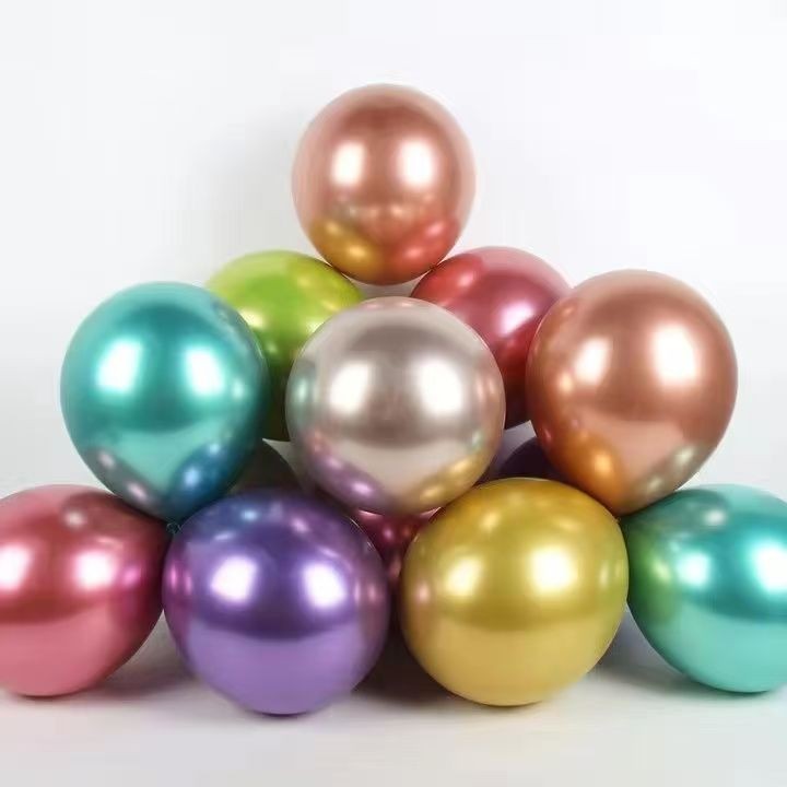 1.8 g de globo de color metálico al por mayor de 10 pulgadas para la fiesta de cumpleaños de la casa de bodas para niños con globo cromado brillante image 4