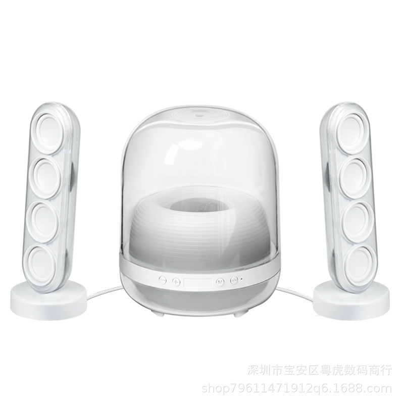 華強北水晶4サブウーファbluetoothスピーカ家庭用デスクトップ無線コンピュータ対箱雰囲気ランプbluetoothスピーカ|undefined