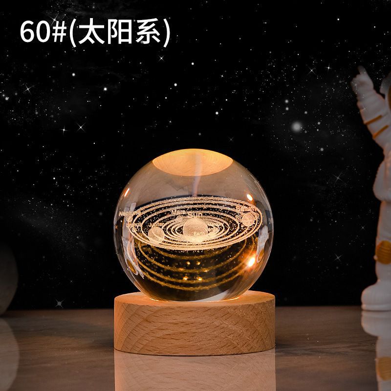 Cielo estrellado luminoso bola de cristal decoración Sol Galaxy Regalo de Cumpleaños luz de la noche regalo del Día de San Valentín de Navidad