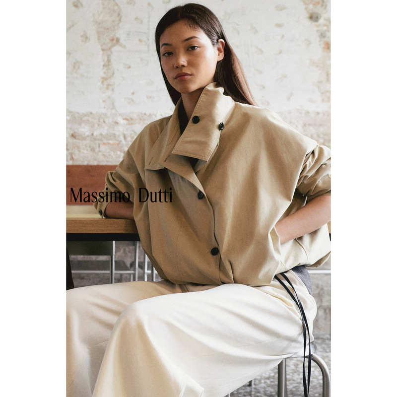 Massimo Dutti 2026 Women's Casual Loose-Fitting Pleated Detail Funnel Neck Bomber Jacket Massimo Dutti 2026 Women's Casual Loose-Fitting Pleated Detail Funnel Neck Bomber Jacket