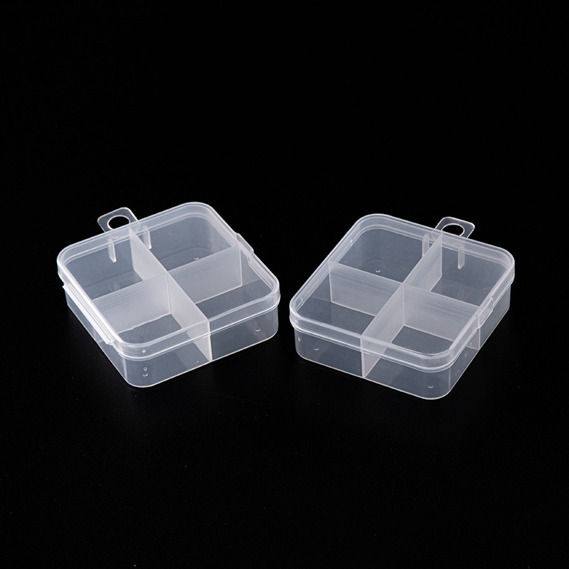 4 rejilla alta transparente PP nuevo material Comercio exterior exclusivo para Amazon caja de almacenamiento de plástico transparente piezas de joyería elemento caja lote