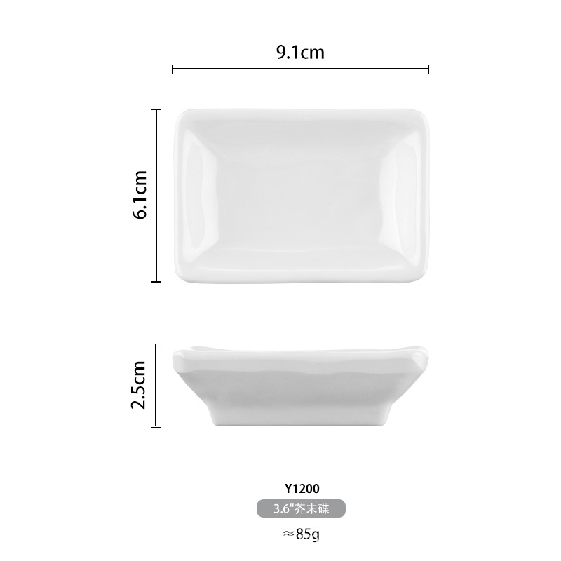 Pequeño sabor plato melamina Blanco Placa de inmersión barbacoa condimento plato Snack pequeño plato salsa plato comercial LOGO