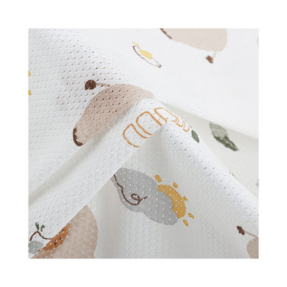 Cotton Hole Cloth Printed Knitted Jacquard Mesh Summer Breathable Baby Jumbo Climbing Clothing Fabric