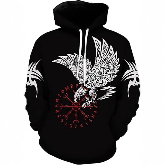 Primavera y otoño de los hombres, hombros anchos, mangas largas, cordón, bolsillo, suéter con capucha, 2024, venta caliente, color de contraste, impresión digital 3D