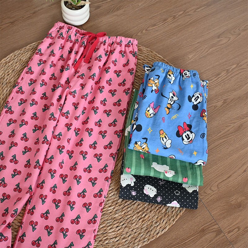 100% Cotton Brushed Flannel Sleep Pants for Women, New Spring and Autumn Style, Cute Home Pants, Loose and Soft Straight-Leg Walking Pants 2026 100% Cotton Brushed Flannel Sleep Pants for Women, New Spring and Autumn Style, Cute Home Pants, Loose and Soft Straight-Leg Walking Pants 2026