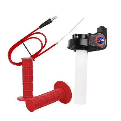 Large Throttle Seat Throttle Cable 150-250Cc Large Off-Road Motorcycle Cqr Magician Bosoer M5 Huayang (Motorcycle Handle Cover) - turn-handle-red-throttle-cable-red-grip