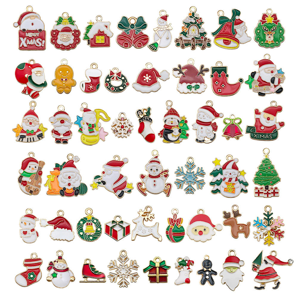 35g Weight Pendant Jewelry Making Type 10-30mm Jewelry Making Size 20 PCS/Package 50 PCS/Package 10-30mm Alloy Christmas Tree Snowman Snowflake Pendant