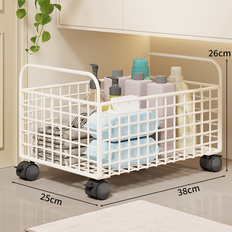 Carrito Cesta para Ropa Sucia de Hierro, Móvil, para Baño