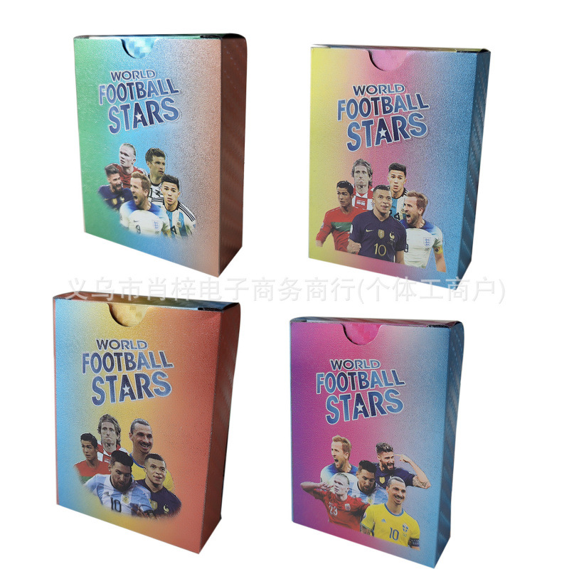 Tarjetas transfronterizas Europa League Tarjetas Estrellas de la Copa del Mundo Tarjetas Estrellas Periféricas Tarjetas de fútbol Inglés 55 Tarjetas de lámina de oro