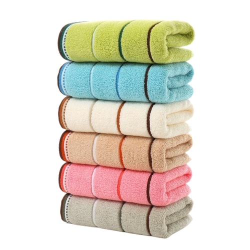 Striped satin jacquard pure cotton face towel household soft absorbent cotton thickened adult bath towel wholesale factory