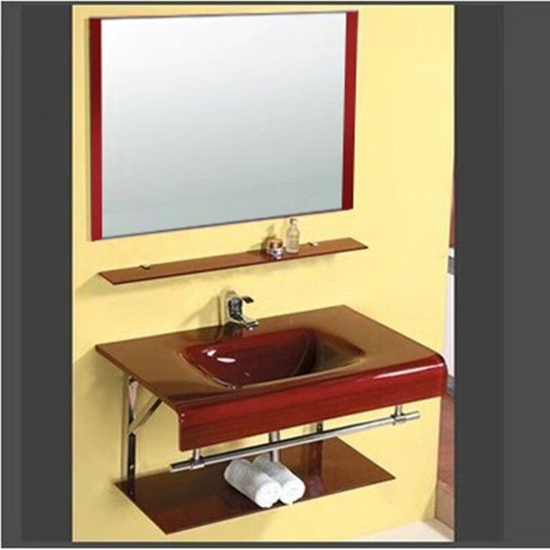 Tempered glass washbasin, bathroom washbasin, wall-mounted washbasin set, small-sized ceramic washstand basin Tempered glass washbasin, bathroom washbasin, wall-mounted washbasin set, small-sized ceramic washstand basin