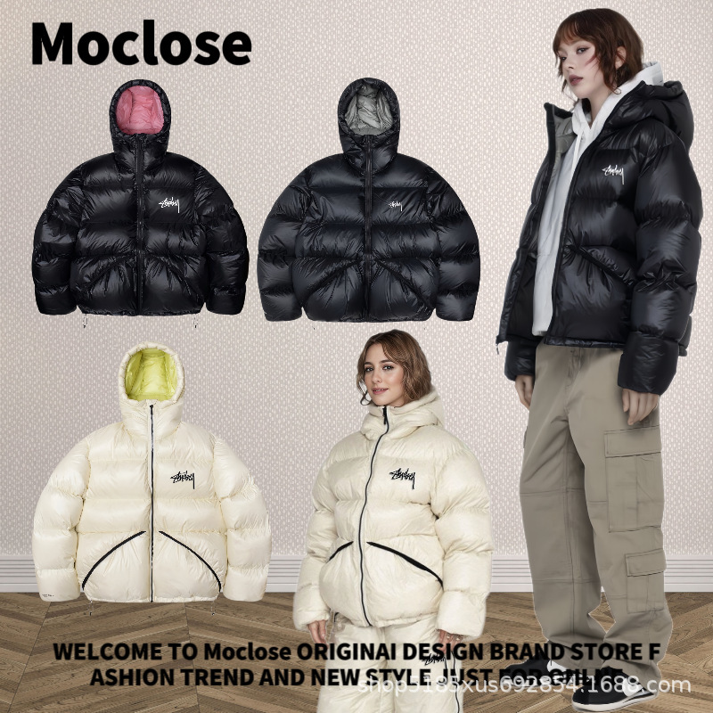 Moclose American Street Autumn and Winter Outdoor Loose Warm Pure Color Men's and Women's down Jacket Couple Jacket