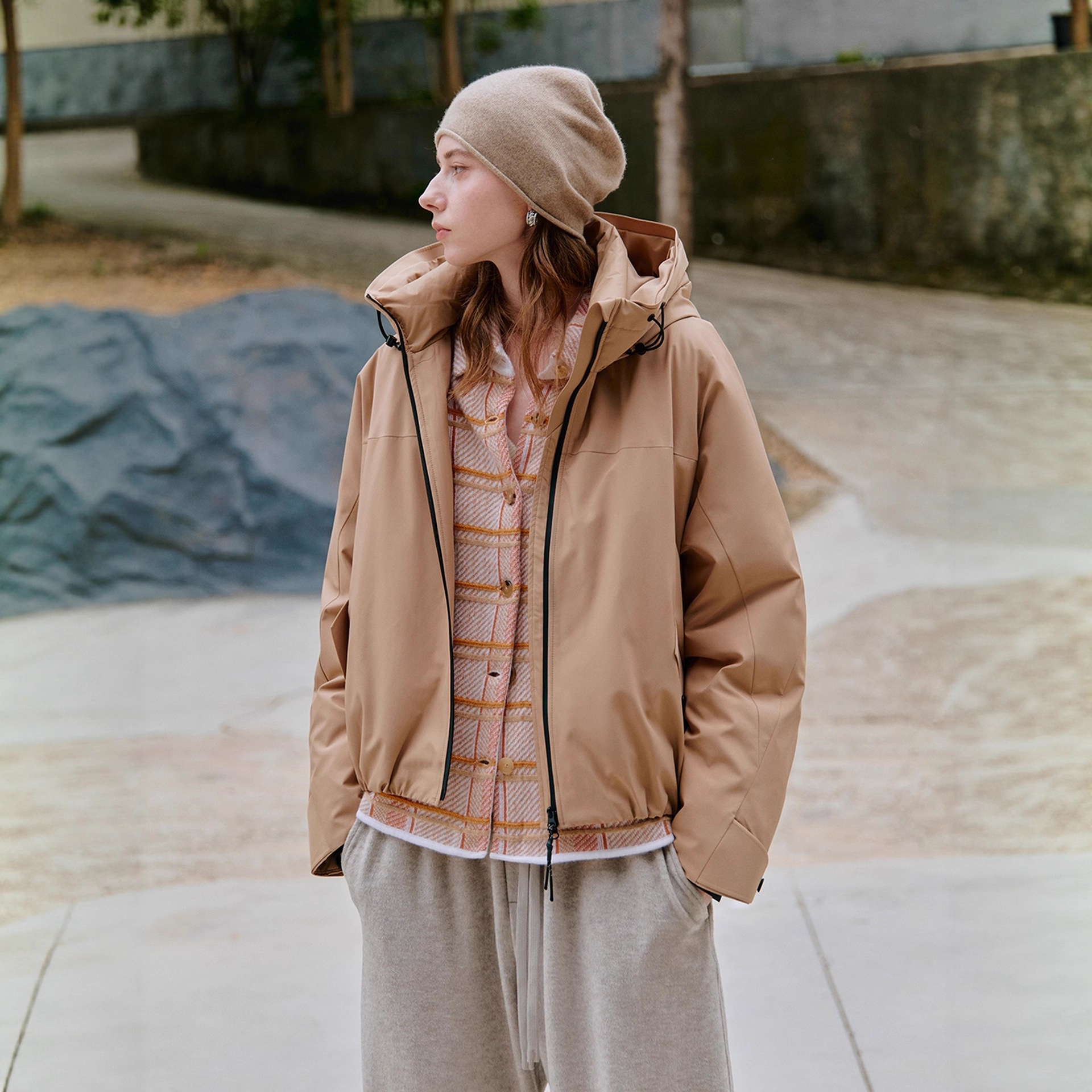 Outdoor Waterproof Lining with Rubber Lock Velvet 90 White Goose down Jacket Women's 2025 Winter Stand-Up Collar Hooded Goose down Jacket