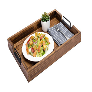 Wooden tray household portable rectangular tea tray dumpling bread tray breakfast tray