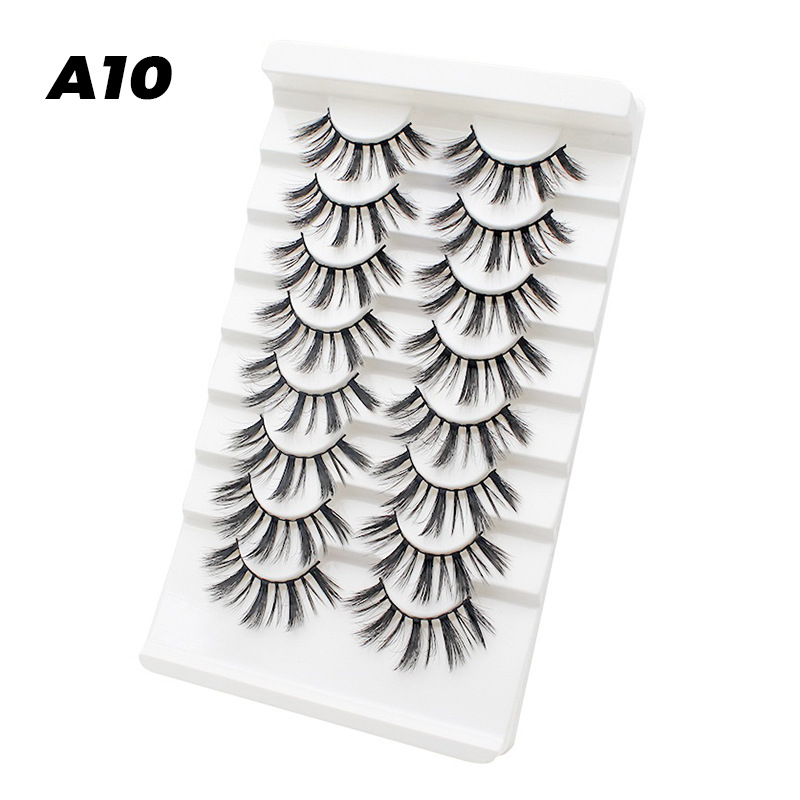 DINGSEN fuente transfronteriza fábrica pestañas falsas 8 pares de pestañas naturales gruesas de gran volumen LOGO