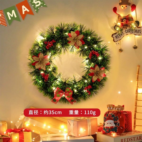 35cm golden garland + copper wire lamp + hook